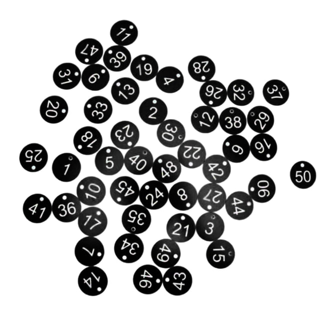 100x Protable Number Tag Luggage ID Tags for black+white word