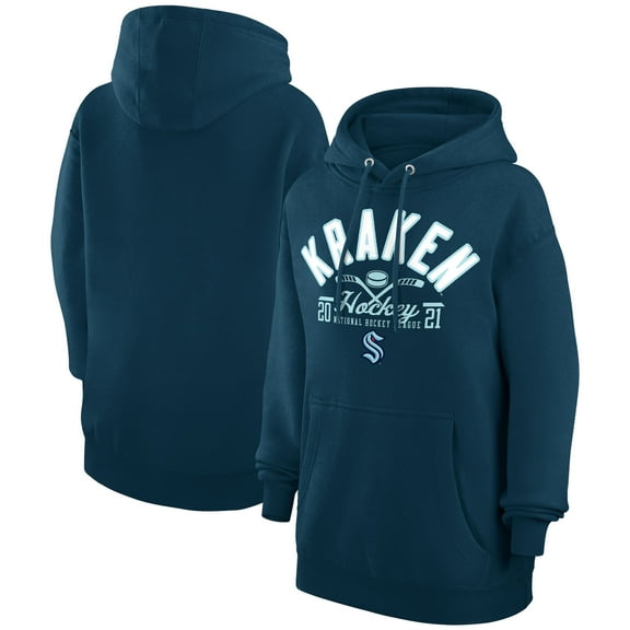Men's Starter Deep Sea Blue Seattle Kraken Puck Pullover Hoodie
