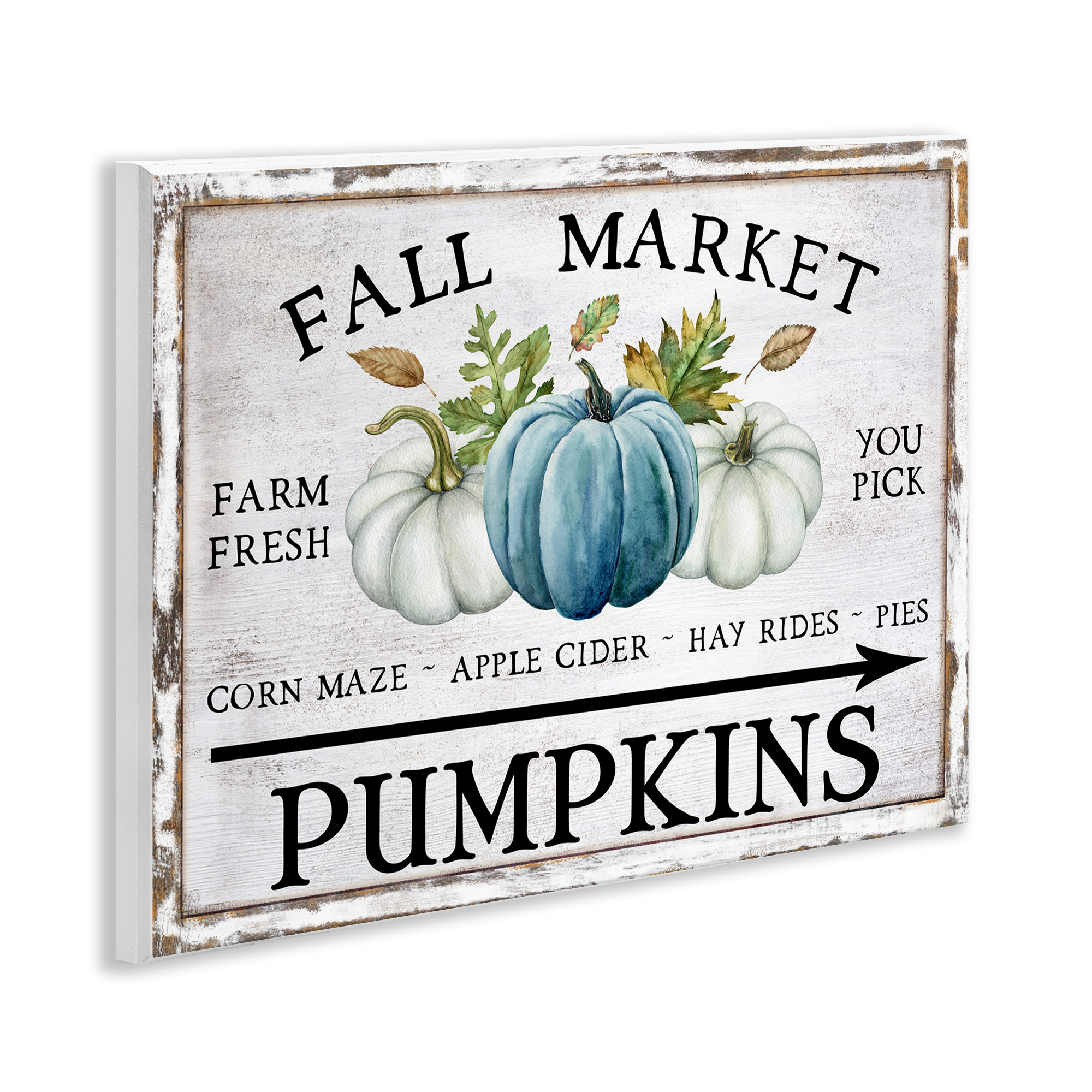 Stupell Industries Fall Market with Arrow Holiday Painting Unframed Art Prints Wall Art, 14 x 11