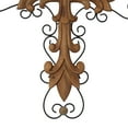 thumbnail image 4 of DecMode Brown Wood Carved Cross Cross Wall Decor with Metal Scrollwork, 4 of 7