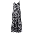 thumbnail image 3 of IROINNID Sundress For Women Plus Size Pockets Leopard Printing Sleeveless Casual Sling Dress Round Neckline Full-Length Dress, 3 of 4