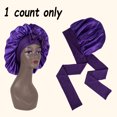 thumbnail image 1 of Breathable Shower Cap for Sleeping Adjustable Strap Hair Protector Natural Hair & Wigs Soft Single-Layer Night Bath Cap 1PC Purple M, 1 of 6