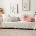 thumbnail image 5 of Pack of 2 Faux Wool Throw Pillow Covers 18x18 Inches Soft Couch Cushion Cover with Velvet Decorative Cushion Cover for Living Room, Bedroom,Car,Office (Coral red), 5 of 14