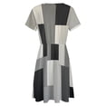 thumbnail image 5 of Geometric Art, Black And White Beige Dress Fashion Beach Short Sleeve Dresses Female Party Printed Sundress, 5 of 7