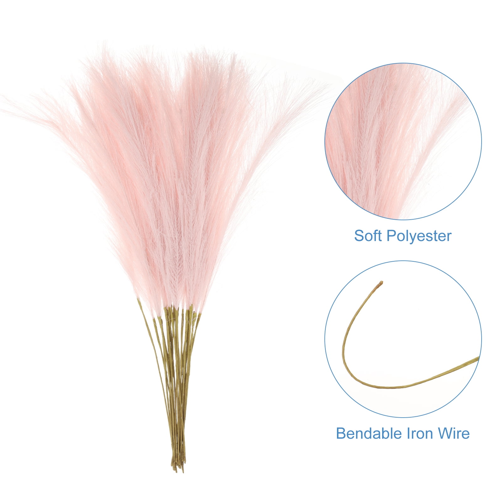 Unique Bargains Durable Faux Pampas Grass Artificial Fake Dried Grass Decor Pink A