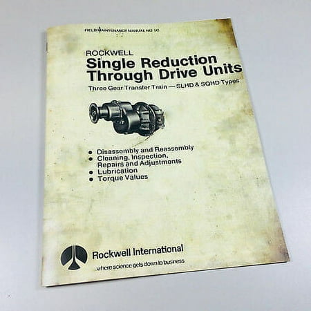 Rockwell Slhd Single Reduction Through Drive Units Maintenance Service Manual