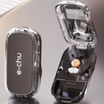 thumbnail image 1 of 3-in-1 Pill Cutter & Grinder with Stainless Steel Blade, Portable Tablet Splitter & Medication Storage Organizer BoxWalmart,Third-Black, 1 of 9