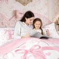 thumbnail image 6 of Erosebridal Kawaii Bowknot Bedding Sets Twin Size, Initial F Comforter Sets with Sheets, Romantic Initial A-Z Decor, Reversible, 6 of 8