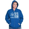 thumbnail image 3 of Never Trust An Atom Science Nerd Joke Unisex Fleece Graphic Zip Up Hoodie Brisco Brands 5X, 3 of 6
