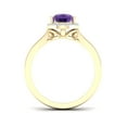 thumbnail image 4 of Imperial Gemstone 10K Yellow Gold Pear Cut Amethyst 1/10 CT TW Diamond Halo Women's Ring, 4 of 5