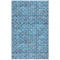 SAFAVIEH Tucson Nicola Oriental Machine Washable Area Rug, Blue/Grey, 5' x 8'