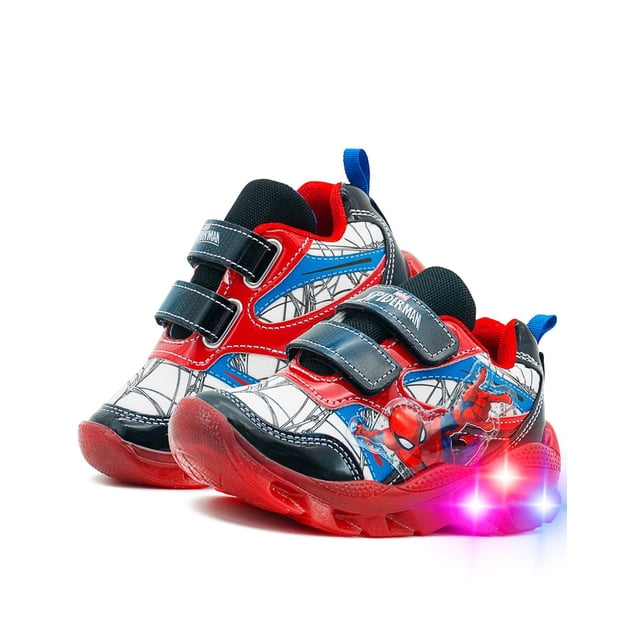 Tenis Con Imaginación Para Niños Spider-Man Con Luces Casual rojo 17