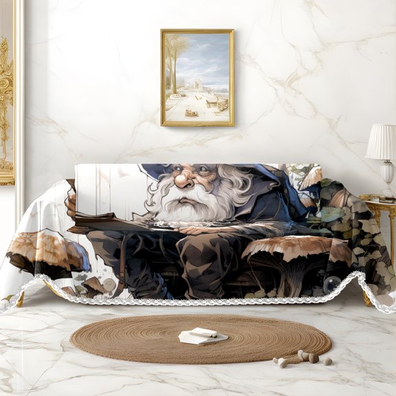 Throw Sofa Cover Soft Washable Decorative Couch Covers for 3 Cushion with Tassels Furniture Protector for Pets and Kids 91x134in