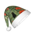 thumbnail image 2 of Haiem Botanical Garden With Cats Pattern Santa Hat Confortable Velvet Christmas Hat for Christmas Party Favors Fit for Adults and Kids, 2 of 6