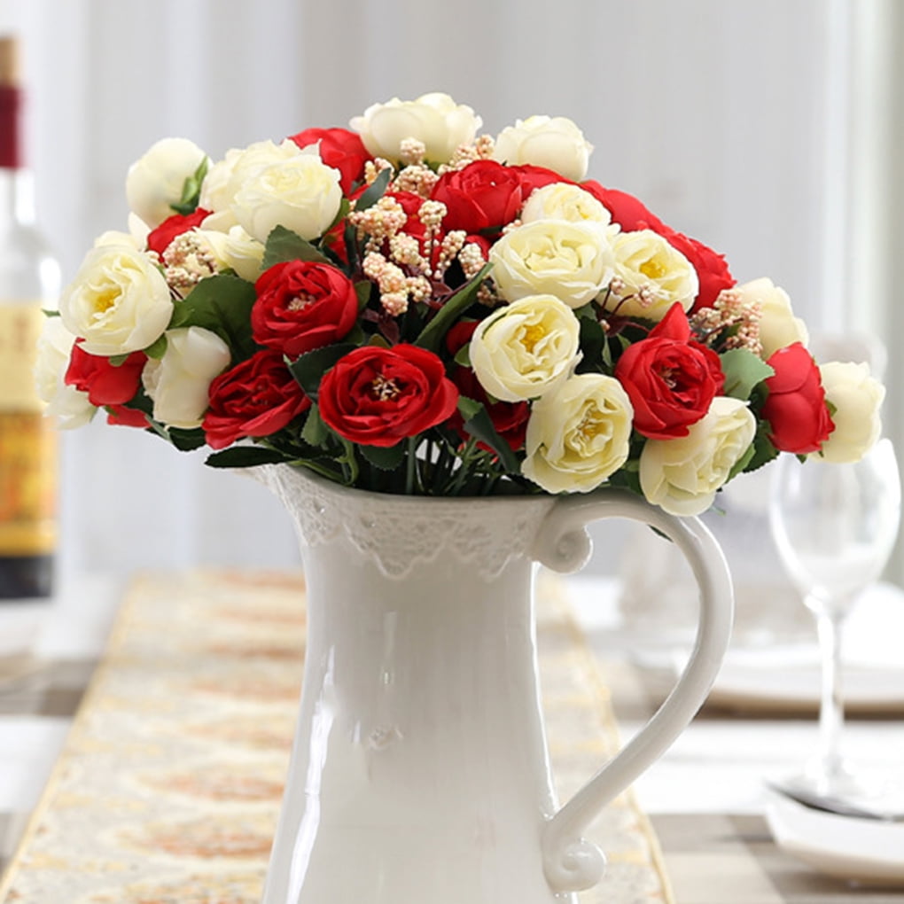 facefd Lovely Artificial Silk Flowers Camellia fake flower bouquet