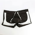 thumbnail image 4 of HUPOM Mens Underwear Boxer Briefs Male Thongs Low waist Drop Waist Solid Open Crotch Coffee L, 4 of 6