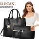 thumbnail image 3 of Set 3 Bolsas Bandolera Mujer Moda Cosmetiquera Cartera Tote Belug Negro, 3 of 5