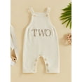 thumbnail image 2 of Bagilaanoe Toddler Baby Boys Girls One-pieces Letters Embroidery Sleeveless Jumpsuit 6M 12M 18M 24M 3T Kids Romper Birthday Clothing, 2 of 7