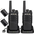 thumbnail image 1 of Retevis RT68 Talkie-Walkie Rechargeable, Radios Portables FRS Bidirectionnelles pour Adultes, Radios Robustes 2 Voies Longue Portée, Base de Chargement USB, Radios Sans Licence Talkie-Walkie pour Road Trip Camping (2 Pack), 1 of 8