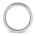 thumbnail image 2 of Auriga Stainless Steel Polished with Blue Imitation Opal Inlay 8 mm Band for Women Size 9, 2 of 6