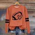 thumbnail image 4 of zaveiop Women Sports Shirt Football Graphic Long Sleeve Sweatshirt Football Print Pullover Hoodies (Orange, XL), 4 of 4