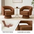 thumbnail image 5 of ClinQ Oversized Swivel Barrel Accent Chair Set of 1, 360 Degree Teddy Upholstered Round Chair for Living Room and Bedroom, Orange, 5 of 8
