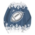 thumbnail image 4 of GEWSEY Womens Football Sweatshirt Sparkly Sequin Rugby Sweatshirts Game Day Pullover Tops Fall Weekend Events Family Outfits (Navy, XL), 4 of 6