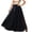 Black, variant on Ndbuld Maxi Skirts for Women High Waisted Elastic Long Floral Skirt Women Casual Summer Large Solid Elastic Waist Flax A-line Ankle Skirt Gift for Adults,Black,M