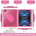 thumbnail image 7 of XYX For iPad Pro 12.9 inch Case 6th/5th/4th/3rd Generation, 360 Rotating Hand Grip, Shoulder Strap, Heavy Duty Drop Protection, Rose, 7 of 7