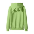 thumbnail image 5 of Favoffer Kids Girls Cat Ear Hoodie Fall Winter Drop Shoulder Zip-Up Long Sleeve Pocket Casual Jacket Lightweight Outerwear Travel Home Play Party 5-15Y, 5 of 7