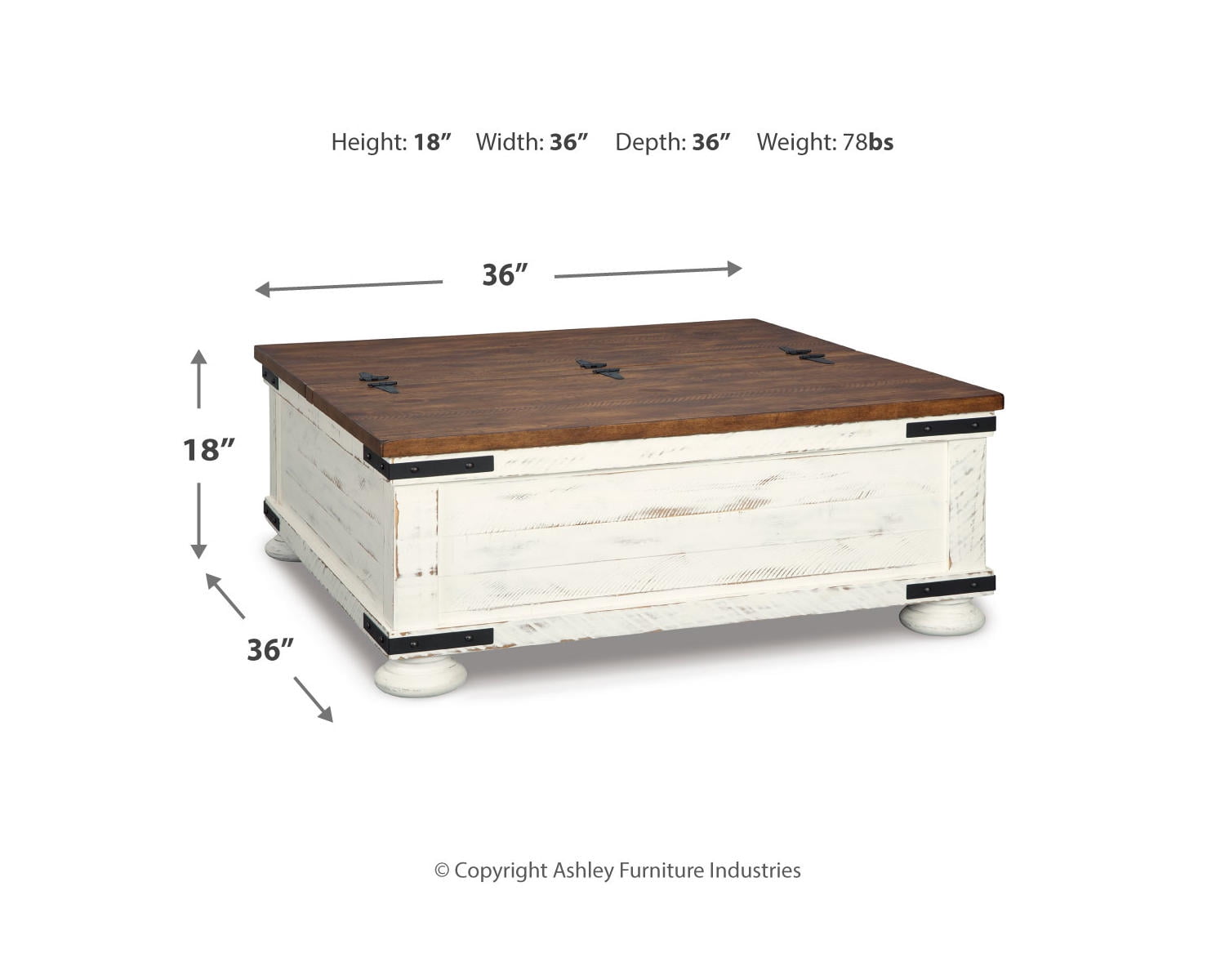Signature Design by Ashley Casual Wystfield Coffee Table White Brown