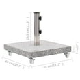 thumbnail image 2 of vidaXL 66.1lb Square Umbrella Base with Wheels, Stainless Steel Pipe, 17.7"x17.7" Gray, 2 of 9