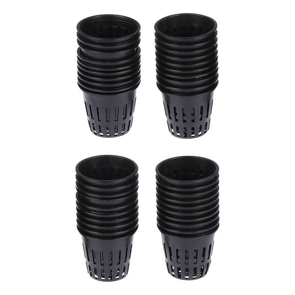 FUTUREORYY Net Cup Pots Hydroponic Net Cups Black Plastic 80pcs