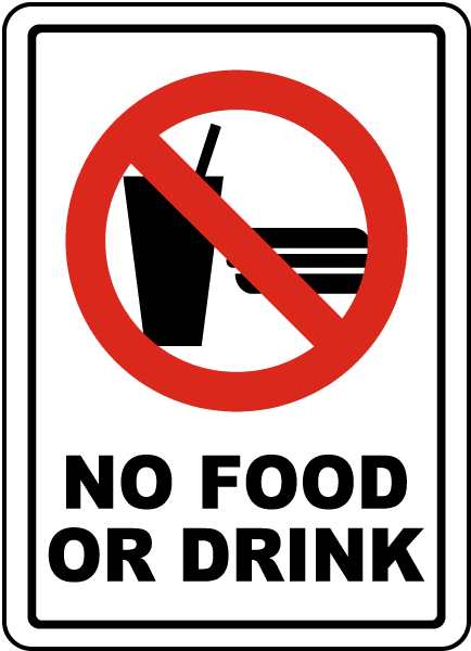 Vinyl Stickers - Bundle - Safety and Warning Signs Stickers - No Food or Drink Sign - 10 Pack ...