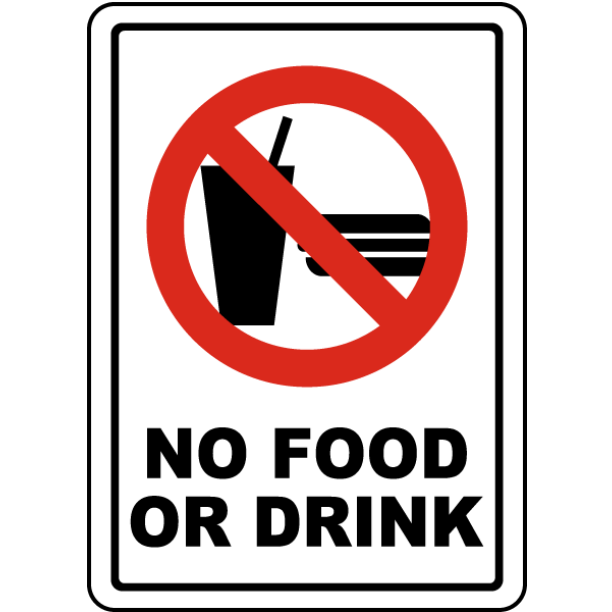 Vinyl Stickers - Bundle - Safety and Warning Signs Stickers - No Food or Drink Sign - 6 Pack (10 ...