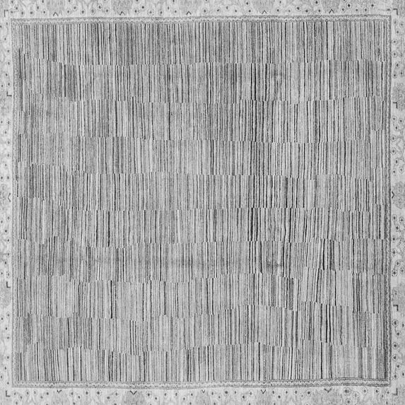 Ahgly Company Indoor Square Abstract Gray Modern Area Rugs, 8' Square