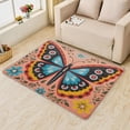 thumbnail image 3 of Butterfly Rug 3x4 Area Rugs Floral Rugs for Entryway, Animal Carpet for Bedroom Living Room, Machine Washable Non-Slip Indoor Door Mat, Soft Low Pile Area Rug, Small Decorative Rug la&141, 3 of 7