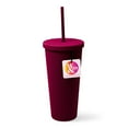 thumbnail image 4 of West & Fifth 24oz Matte Burgundy Studded Reusable Water Bottle Tumbler, 4 of 4
