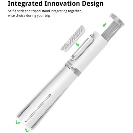 ATUMTEK Bluetooth Selfie Stick Tripod, Extendable 3 in 1 Aluminum Selfie Stick with Wireless Remote and Tripod Stand 270 Rotation for iPhone Pro/XS Max/XS/XR/X, Samsung and Smartphone White