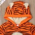 thumbnail image 5 of Tao Tao Newborn Baby Girl Boy Bodysuit Tiger Plush Cotton Hooded Jumpsuit Overall Outfit Warm Thick Hooded Playsuit Romper Orange 90, 5 of 6