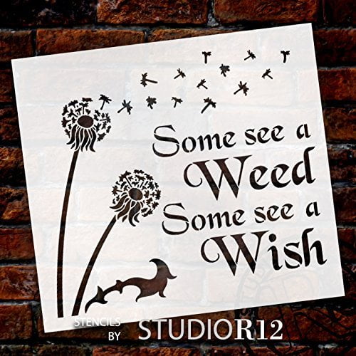 Some See A Wish Stencil by StudioR12 Elegant Flower Word