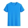 thumbnail image 5 of Elvqul Mens Workout T-Shirts Blue T Shirts Sports Short Sleeve Elastic Everyday Pullover Casual Shirts for Men Solid Color, 5 of 5