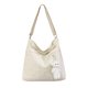 thumbnail image 4 of Bolso de mano grande de lona para mujer, bolso de hombro ajustable, bolso informal, 1 pieza, blanco, 4 of 5