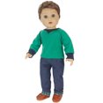thumbnail image 2 of Sophia's Shirt, Jeans, and Penny Loafers Matching Set for 18" Boy Dolls, 2 of 6