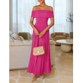 thumbnail image 3 of Vestido largo ZESICA con hombros descubiertos para mujer, verano 2025, rosa M, 3 of 7