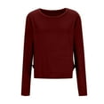 thumbnail image 5 of FAIWAD Workout Tops for Women Crewneck Long Sleeve Athletic Yoga Crop Tops Sports Gym Running Tees, 5 of 7