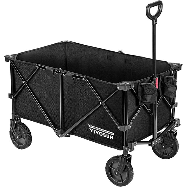 VIVOSUN Chariot Pliant Utilitaire Robuste pour Camping en Plein Air (Noir)