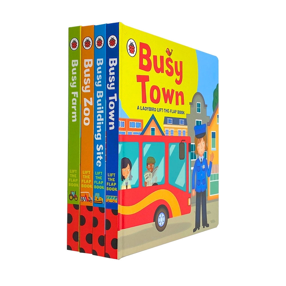 Ladybird Lift The Flap 4 Books Collection Set Busy Town, Busy Zoo, Busy