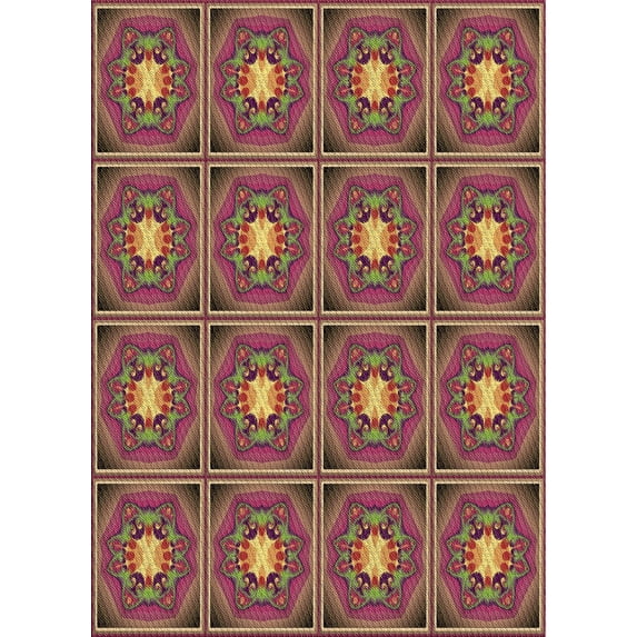 Ahgly Company Indoor Rectangle Patterned Bronze Brown Area Rugs, 6' x 9'
