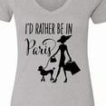 thumbnail image 4 of Inktastic I'd Rather Be in Paris Shopping and Travel Women's V-Neck T-Shirt, 4 of 5